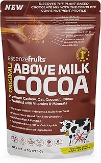 Essenzefruits Cocoa Powder, Non-Dairy Coffee Creamer Mocha, Shelf-Stable Superfood Non-Dairy Powder Creamer, Gluten Free, Non-GMO, Vegan, 8 oz. Bag, Pack of 1