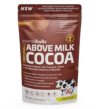 Essenzefruits Cocoa Powder, Non-Dairy Coffee Creamer Mocha, Shelf-Stable Superfood Non-Dairy Powder Creamer, Gluten Free, Non-GMO, Vegan, 8 oz. Bag, Pack of 1