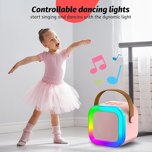 Miniatura 5 de OUTUVAS Juguete de máquina de micrófono de karaoke para niños, regalo de cumpleaños de Navidad para niñas de 4 a 12 años, juguetes de karaoke para