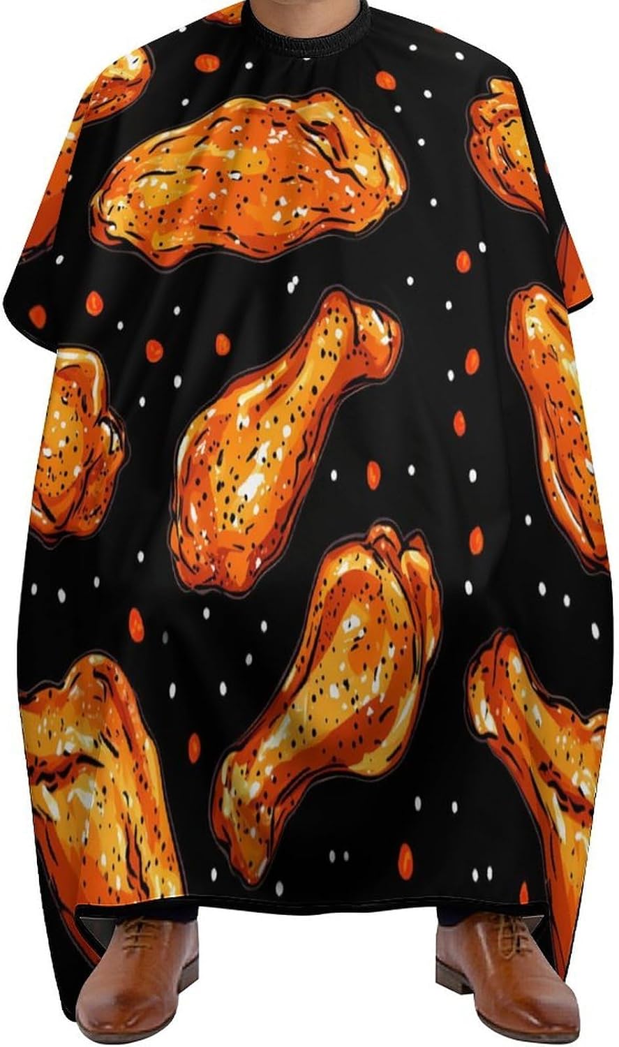 Fast Food Chicken Wings Barber Cape Professional Hair Cutting Apron Hairdresser Cape for Men Women