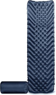 HIEKYOIT Inflatable Sleeping Pad- Air Mattress for Camping, Ultralight Backpacking, Hiking, Mountaineering, Travel or Tent Compact Portable Sleeping Mat Single Blow Up Mattress w/Bag