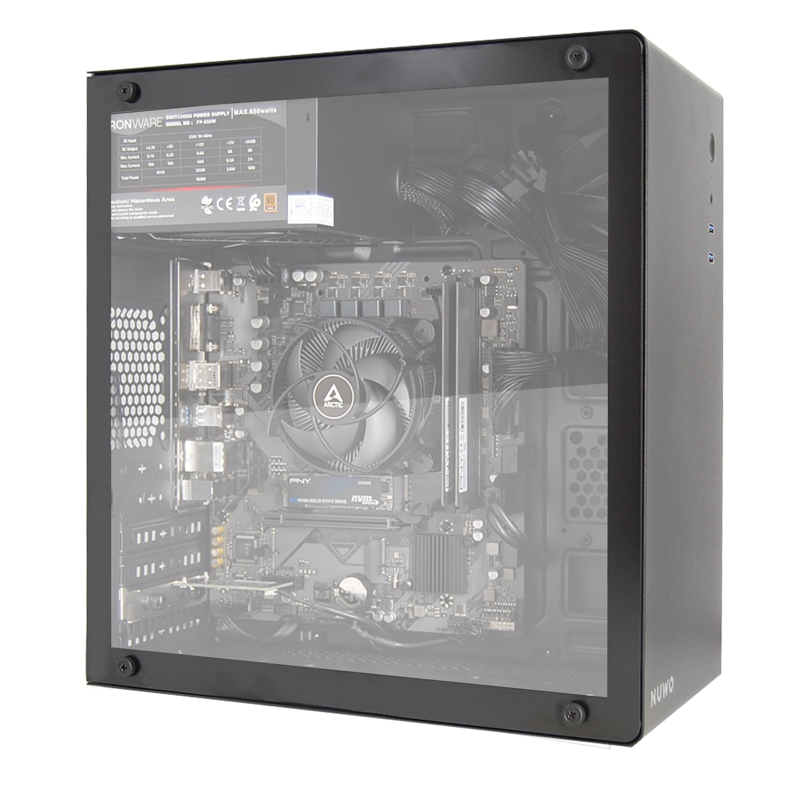 EXTREMEBIT PRO PC Computer Assemblato, Processore Ryzen 5 5600GT, Memoria Ram 16GB, Disco SSD 500GB, Connessione WiFi + BT, Win 11 PRO Nero