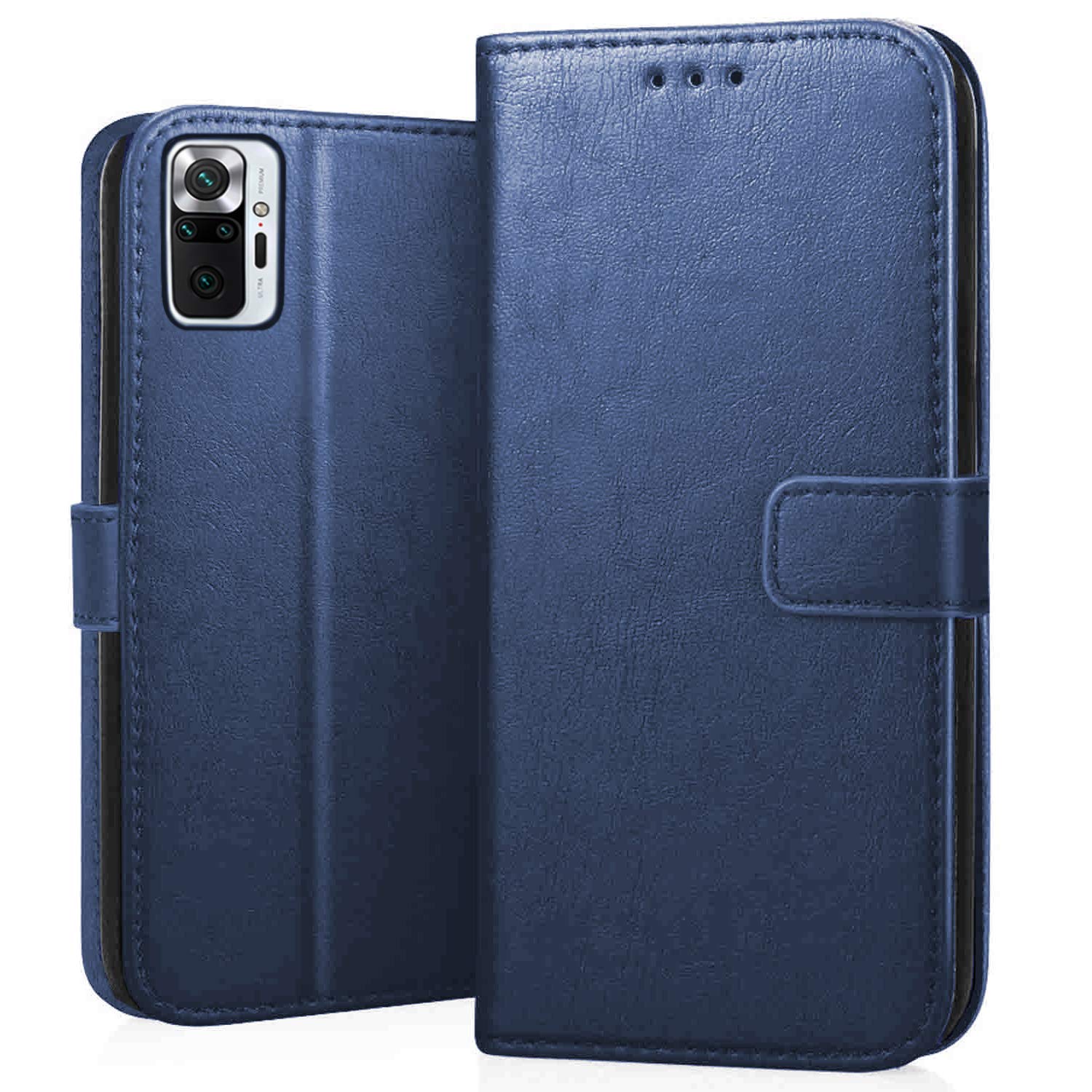 CEDO Redmi Note 10 Pro/Note 10 Pro Max (4G) Flip Cover | Leather Finish | Inside Pockets & Inbuilt Stand | Shockproof Wallet Style Magnetic Closure Back Case Flipcover (Blue) (B08YXNHBNP) Amazon Price History, Amazon Price Tracker