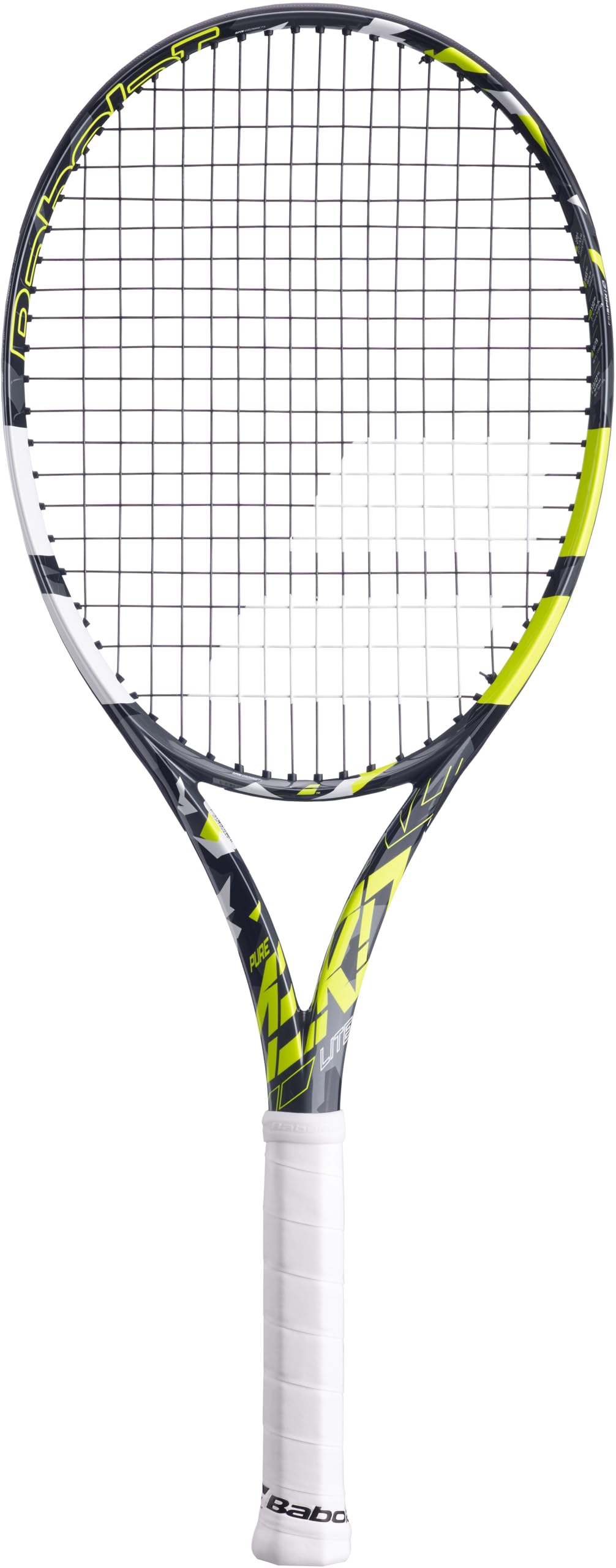BabolatPure Aero Lite Tennis Racquet (7th Gen) - Strung with 16g White Babolat Syn Gut at Mid-Range Tension