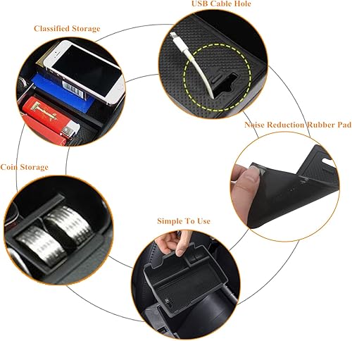 Miniatura 3 de YOCTM Bandeja de consola central, reposabrazos secundario, caja de almacenamiento compatible con Jeep Compass 2022 2023 2024 2025, accesorios