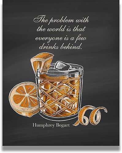 Govivo Arte de pared de bebida de whisky Impresiones vintage de bar Decoración de pared de bar Decoración de whisky para el hogar Arte de pared