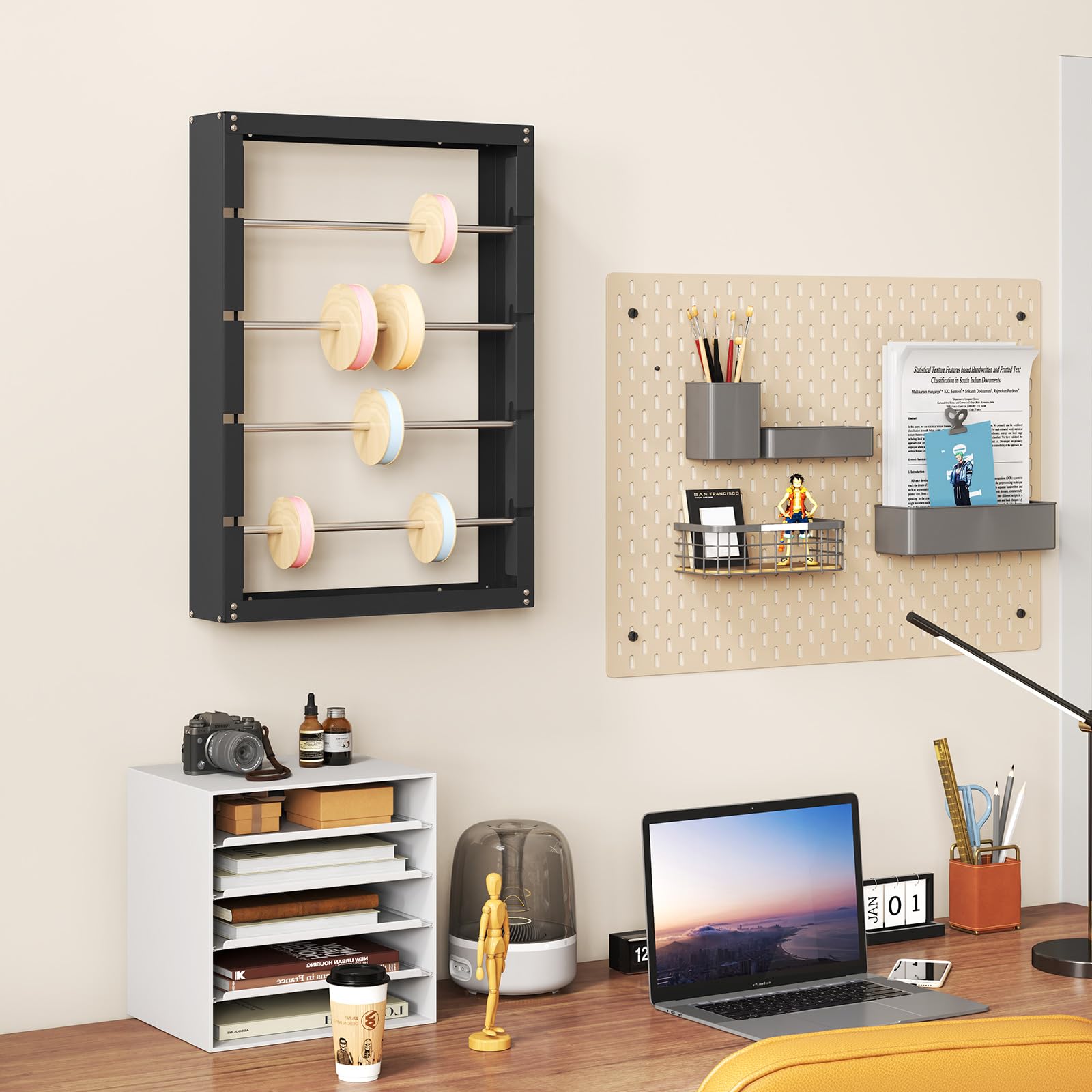 Wire Spool Rack Wall Mounted 4 Detachable Rods for Electrical Industrial Use image 8