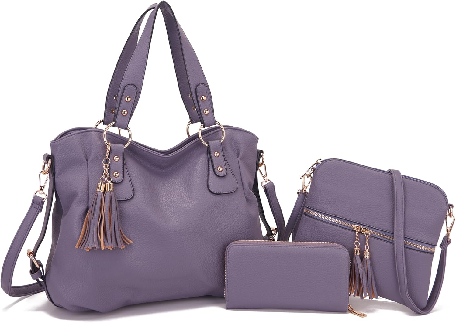 Qiyuer Purses And Wallets Set For Women Tote Handbags Large Hobo Bag Purse With Wallet 3PCS | Large, Purse With Wallet, 3PCS