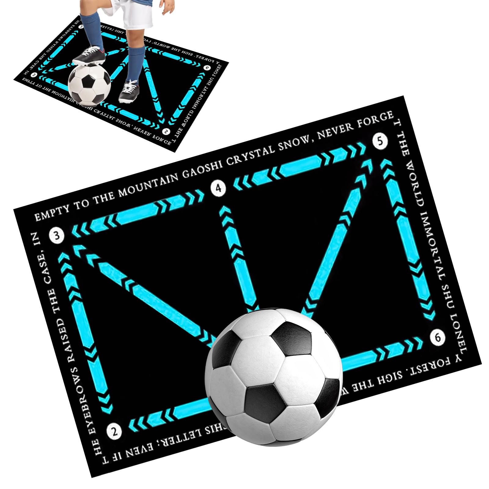 Tappetino da Allenamento per Calcio, 60 X 90 Cm Tappetino Calcio Antiscivolo Allenamento, Silenzioso, Assorbimento Degli Urti, Tappetino Calcio, Regali per Gli Appassionati E Bambino Di Calcio