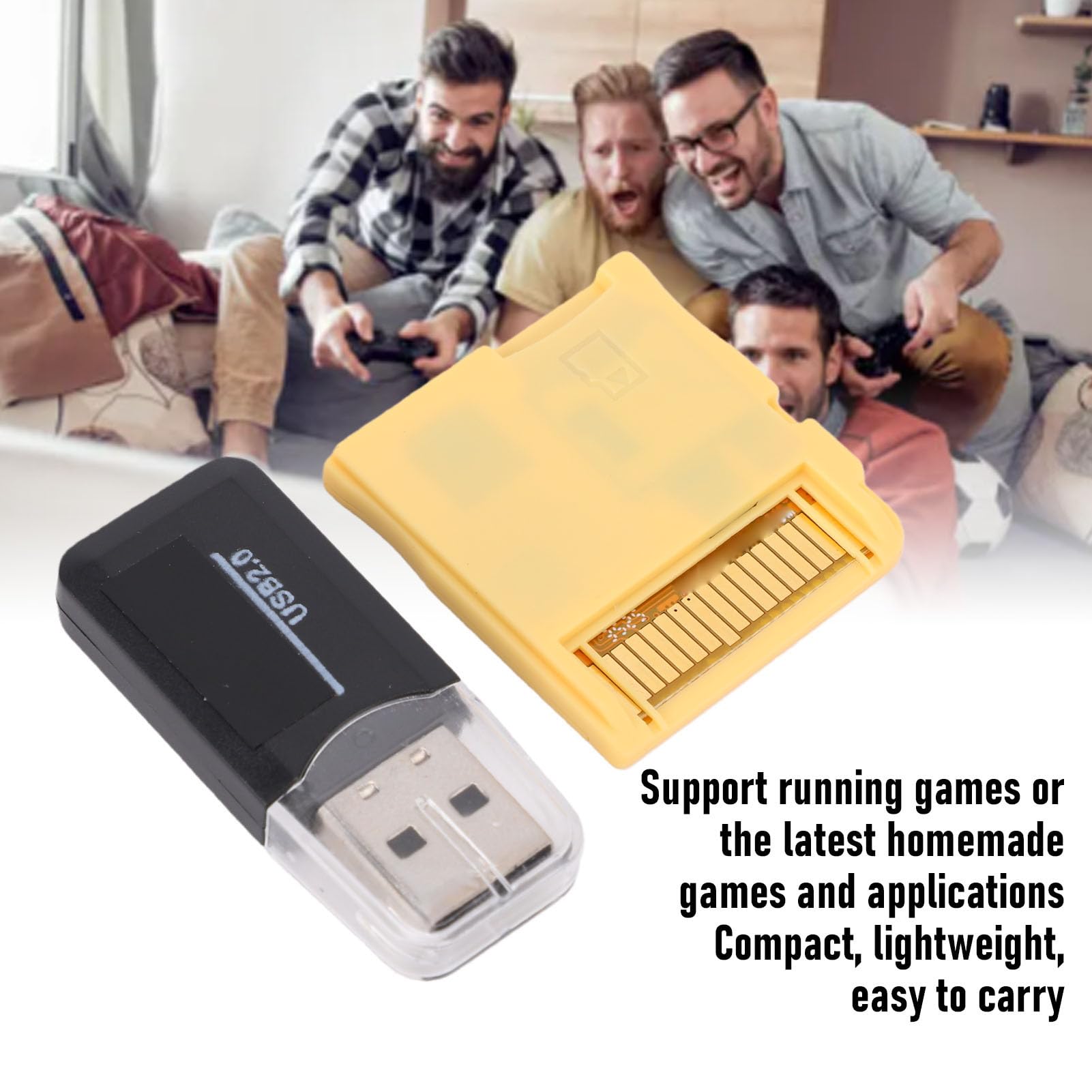 XUMIUZIY Cartouche D'adaptateur de Carte R4, Plug and Play Préchargée avec Fonction D'économie en Temps Réel pour Les Consoles 3DS 2DS XL LL MD GB GBC FC PCE DS Series, Prend en Charge la (Yellow)