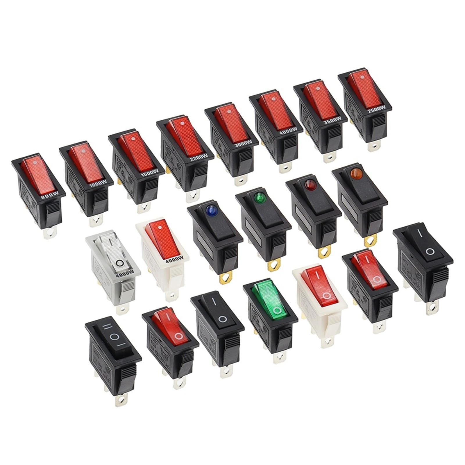 10 2-pozycyjnych przełączników kołyskowych KCD3 3-pinowych z funkcją wł./wył. dla urządzeń elektrycznych z włącznikiem światła.(7)