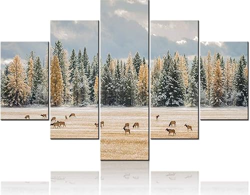 Vista 124 de Paisaje de 5 piezas pintura sobre lienzo