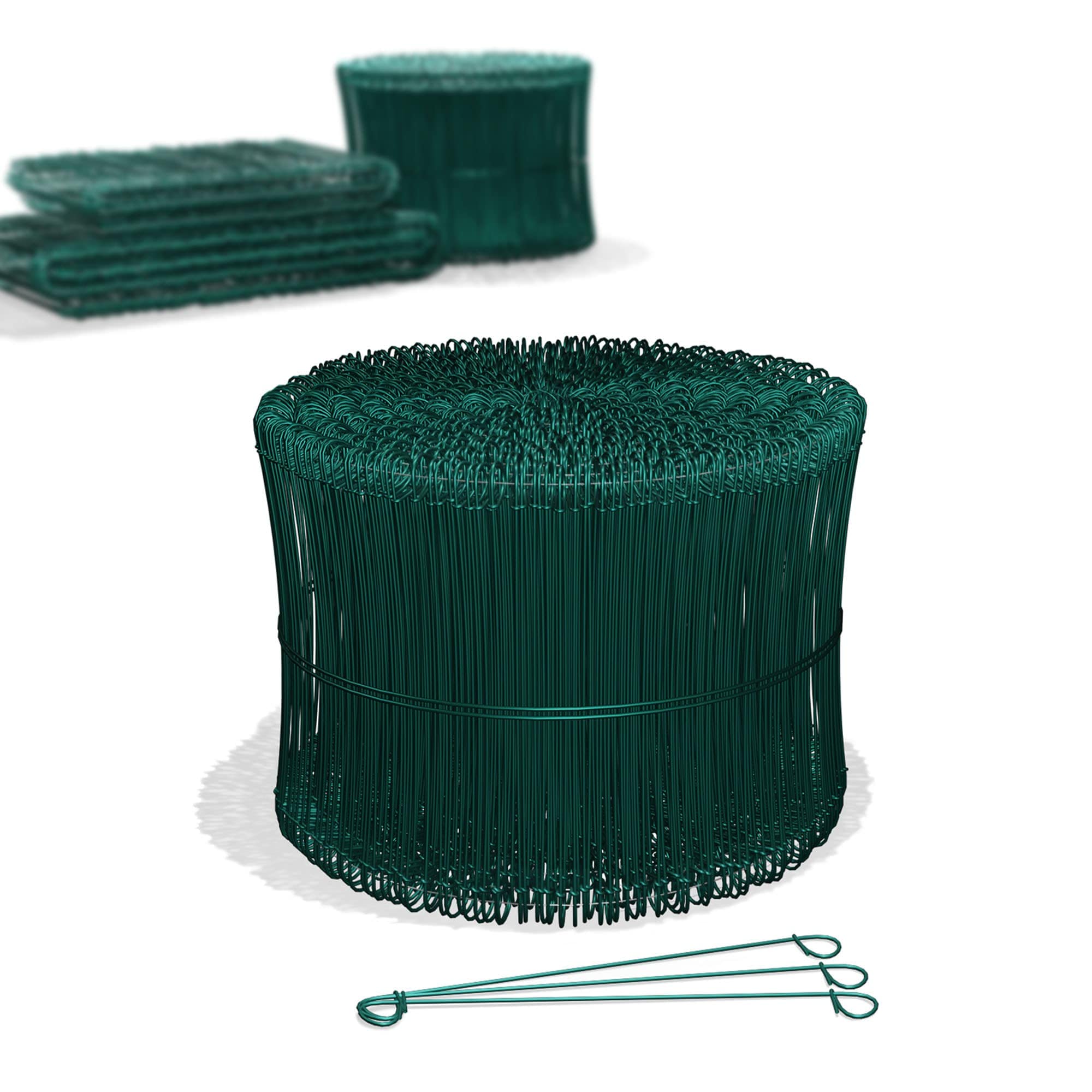 Heimfleiss® Lot de 1000 fils de liaison gainés en vert 1,4 x 100 à 300 mm (1000 pièces) – Fil de liaison en béton inoxydable et durable – Fil à œillets pour perceuse, pince à épiler et perceuse