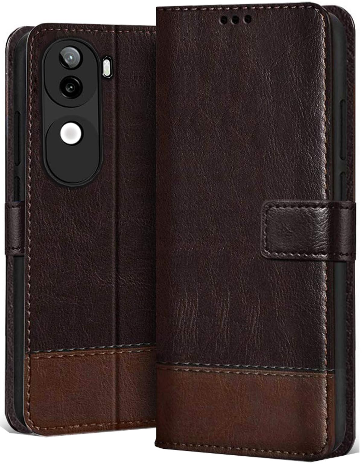 SHINESTAR Ultimate Dual Shade Leather Finish Flip Back Cover for iQOO Z9s 5G | Inside TPU & Inbuilt Stand | Wallet Style Back Cover for iQOO Z9s 5G Flip Cover | - Coffee & Brown (B0DG6L3P8T) Amazon Price History, Amazon Price Tracker