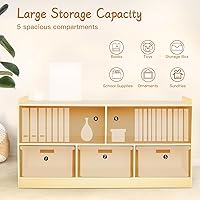 Vista 5 de Estante Montessori, organizador de almacenamiento de juguetes de madera para libros, juguetes, estantería de 2 estantes, armario de almacenamiento
