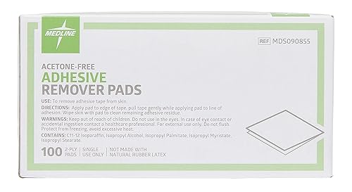 Miniatura 3 de Medline Almohadilla removedor de adhesivo, sin acetona, almohadilla estéril de 2 capas, 100 unidades (paquete de 10)