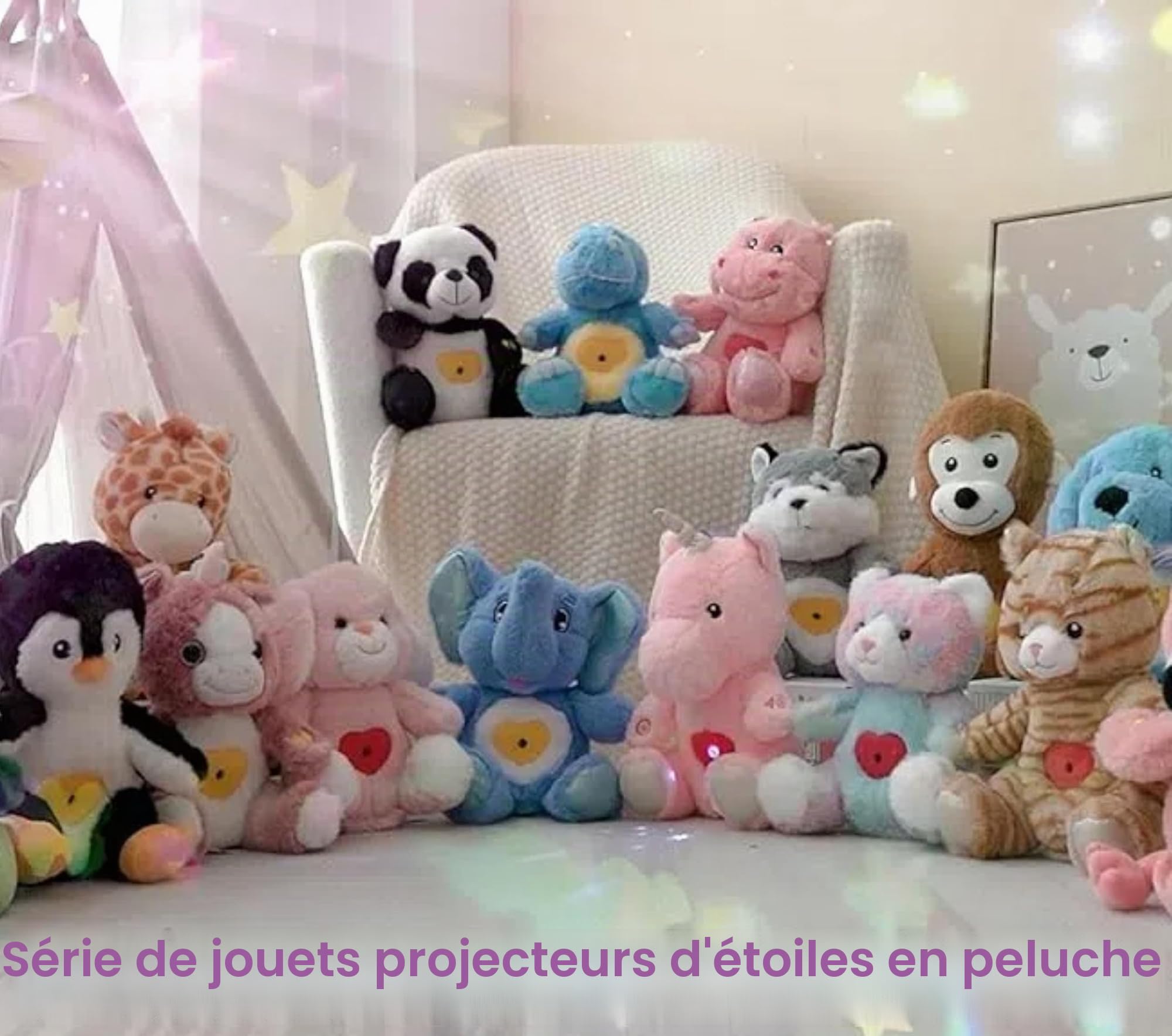 Projecteur d'étoile dinosaure en peluche musical réglable chantant veilleuse animaux lumineux kawaii jouets cadeaux pour enfants