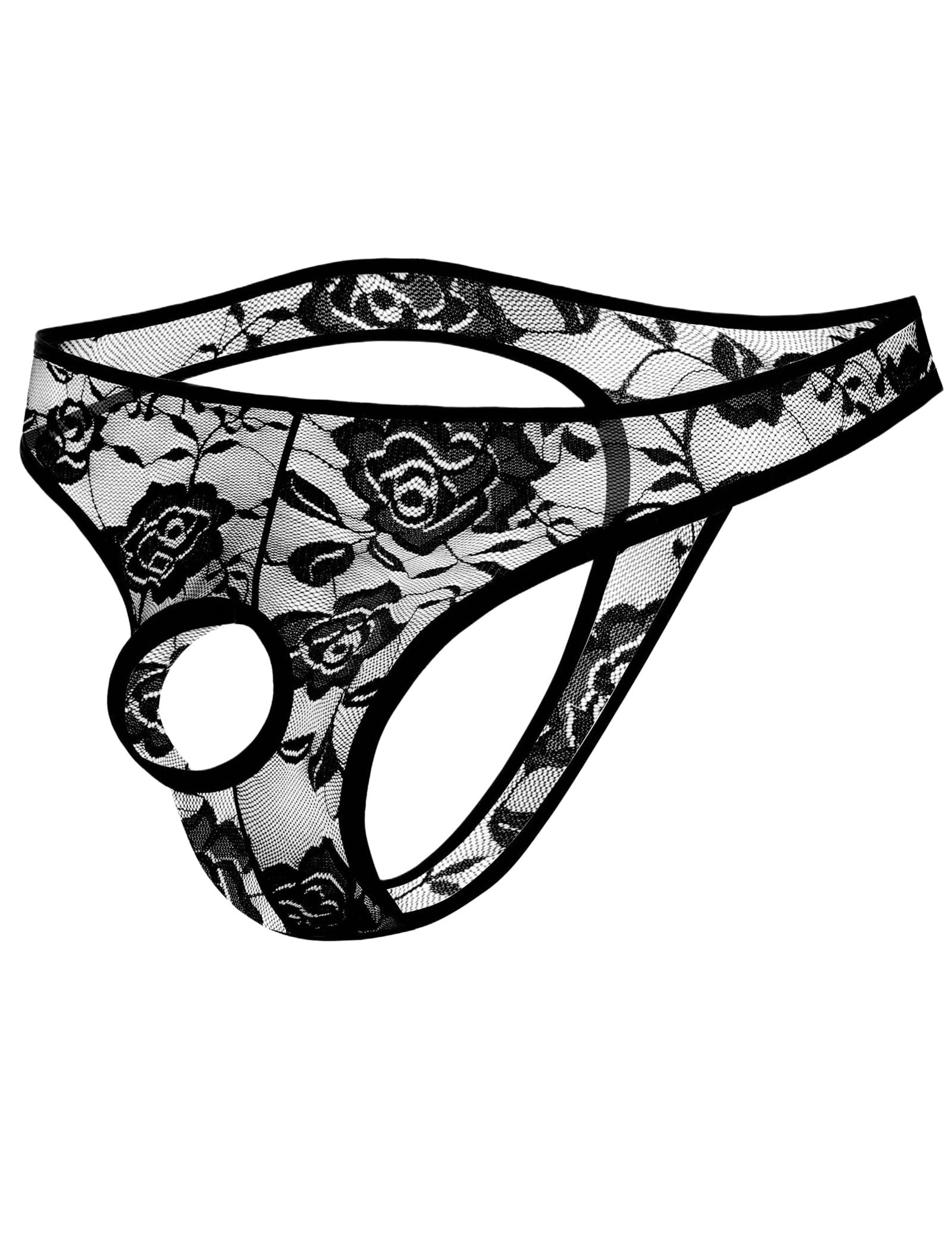Mens Lace Underwear Open Front Panties Low Rise Sexy Bikini Briefs