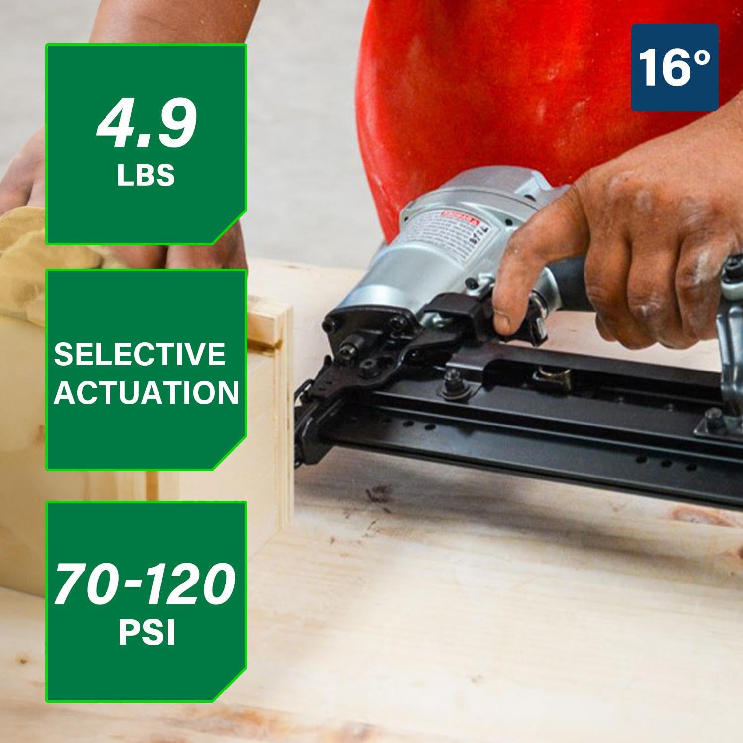 Metabo HPT Pro Finish Nailer, Pro-Preferred Pneumatic Power Nailers for Finish Applications, High Grade Aluminium Magazine, 16 Gauge, 1-1/2" to 2-1/2" Straight Nails, NT65A5