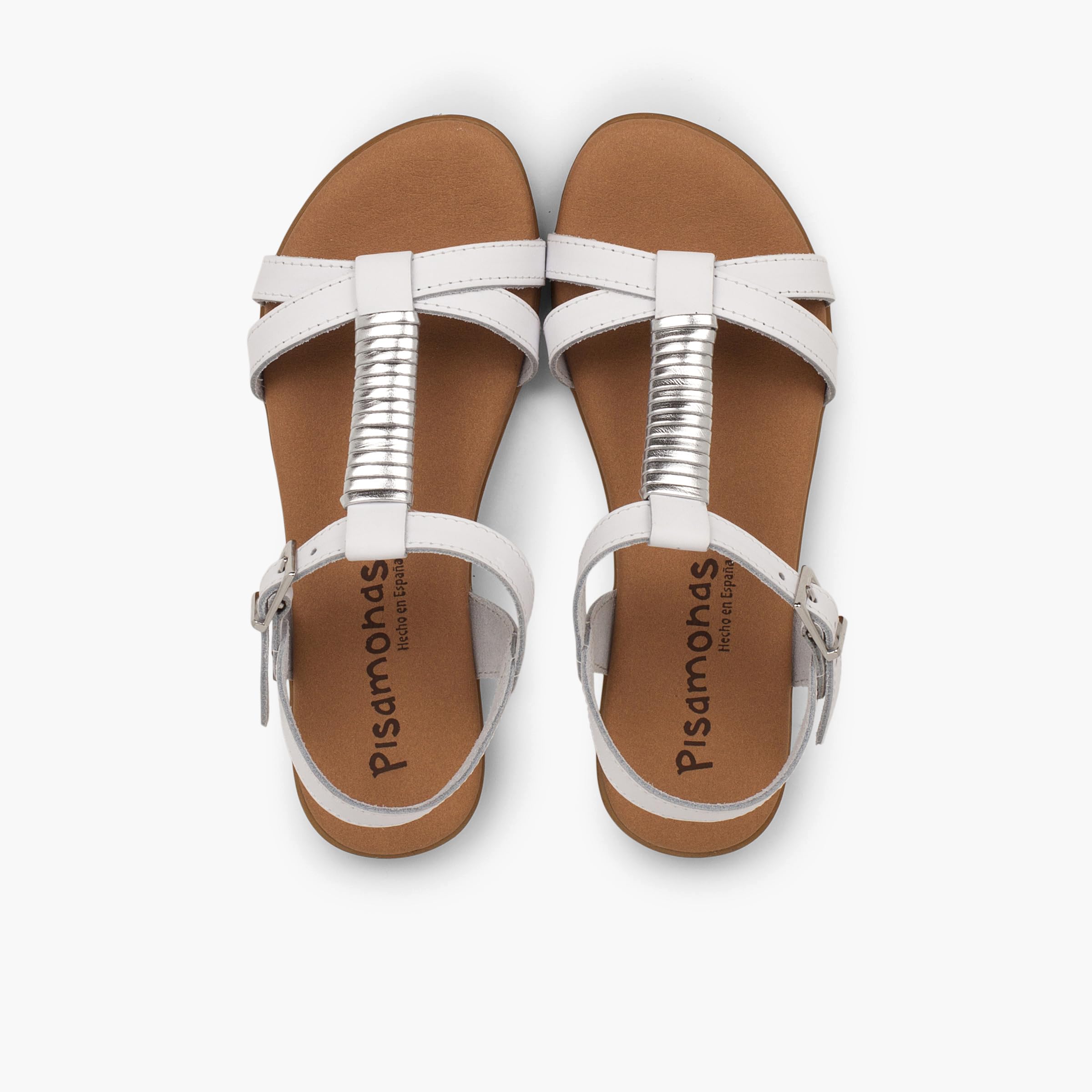 Pisamonas Sandalias Plantilla Acolchada y Adorno Plateado