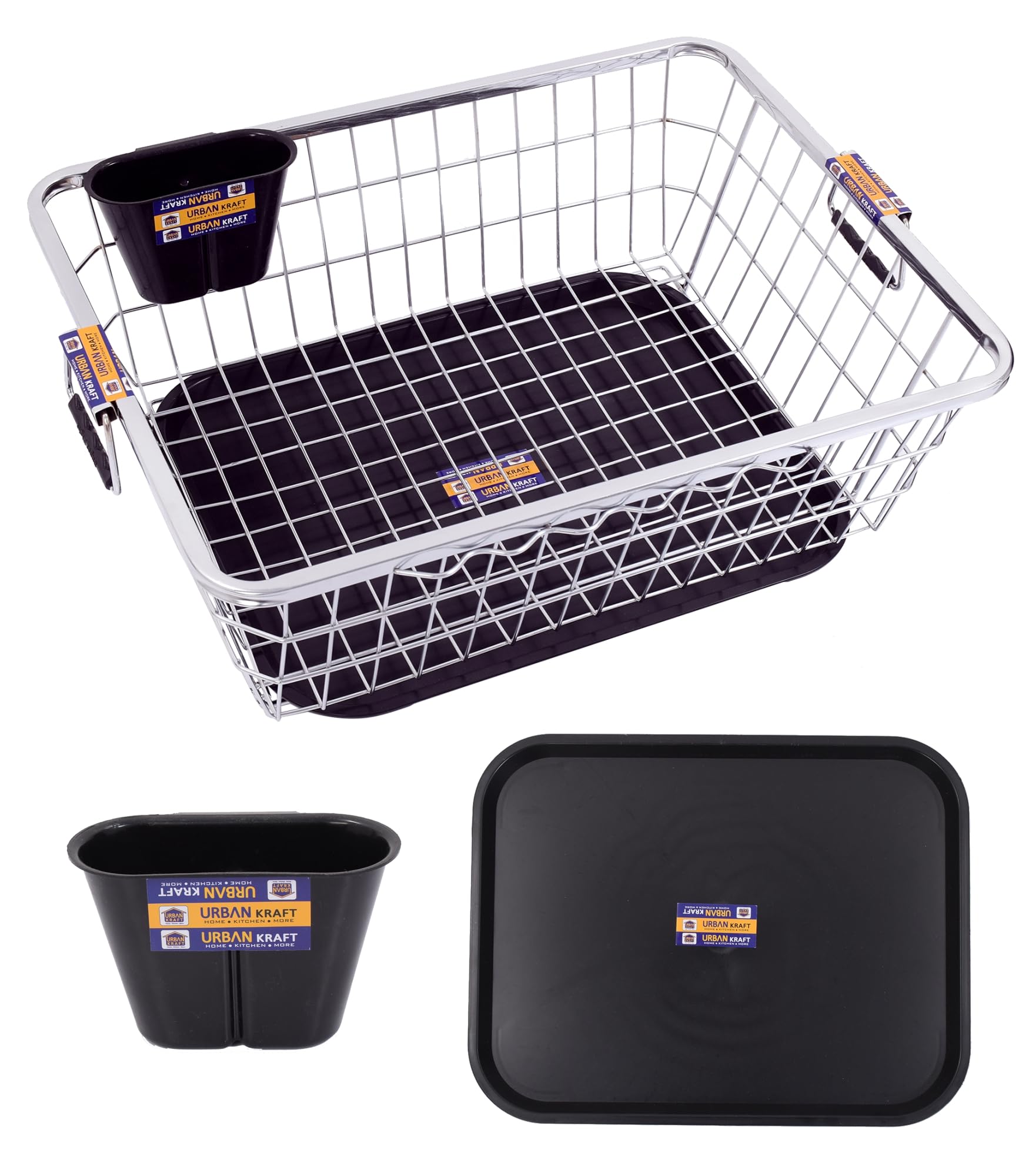 URBAN KRAFT Stainless Steel Dish Drainer - Tray & Spoon Holder -1