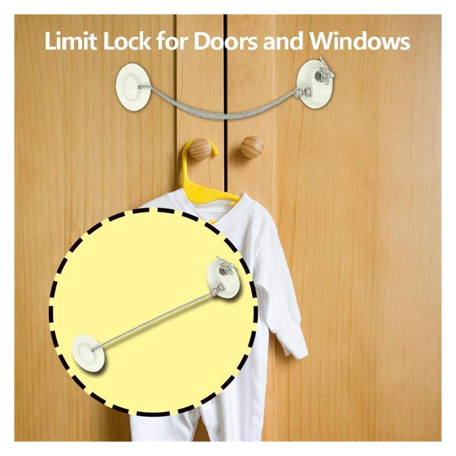Cerradura de Seguridad Cerraduras de Seguridad de 1 Pieza Restrictor de Ventana para niños de plástico Cerradura de Seguridad Infantil Seguridad para niños Evitar Que los niños se