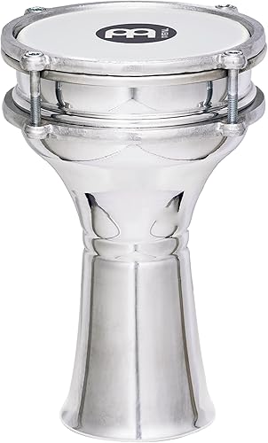 Miniatura 7 de Meinl Percussion Darbuka con carcasa de aluminio liso fabricado en Turquía, cabeza sintética ajustable de 6 12 pulgadas, 2 años de garantía, (HE-102)