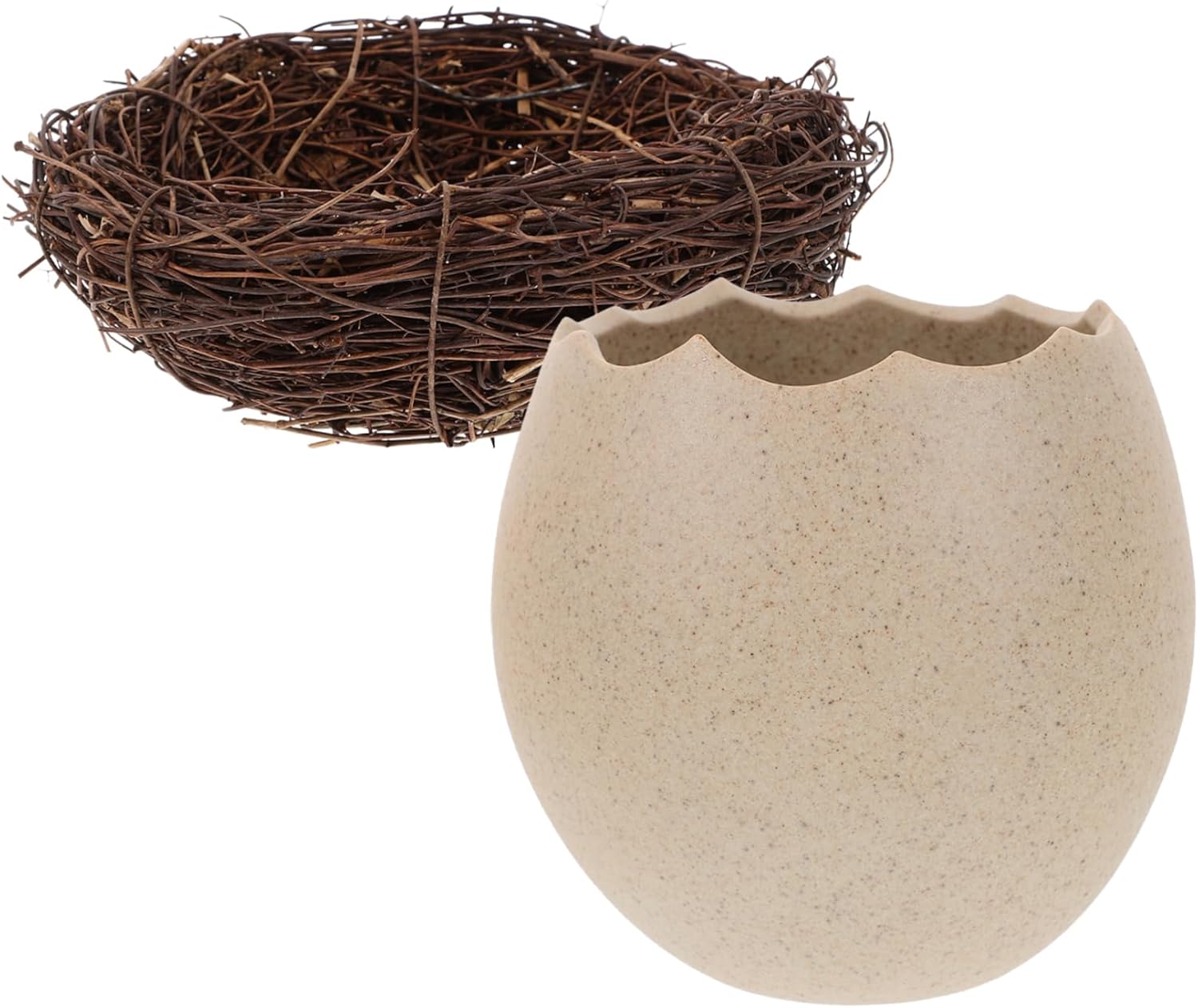 PRETYZOOM 4sets Eggshell Shaped Dessert Bowls Creative Bird's Nest Food Holders for Noodles and Treats for Parties Birthdays and Easter Celebrations Handmade Unique Design