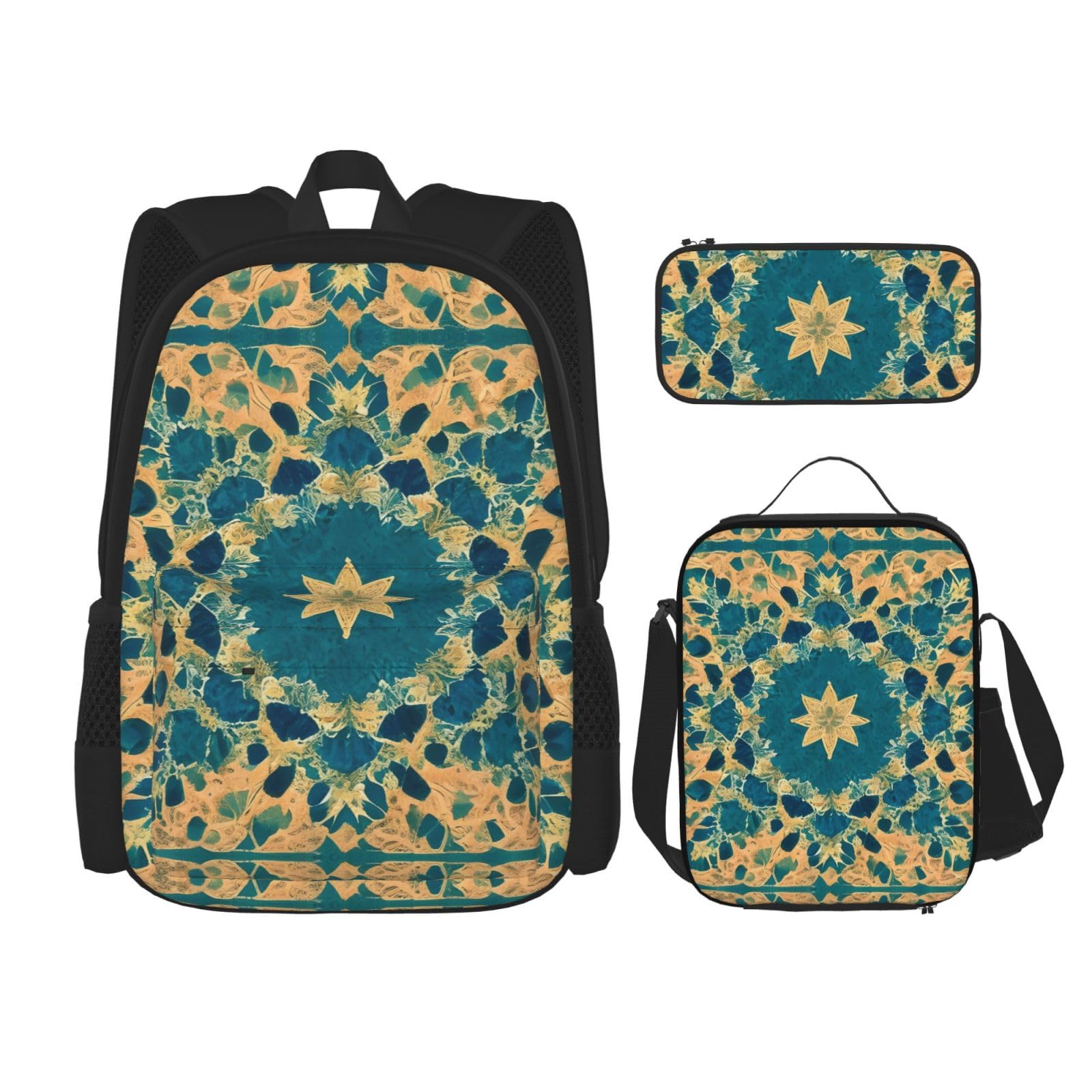 Set di 3 pezzi con zaino per computer portatile con borsa termica per il pranzo e organizer per lavoro