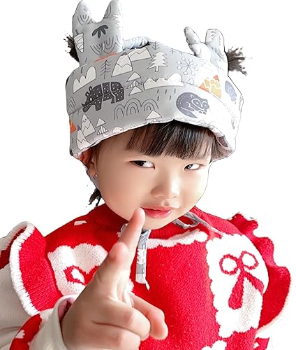 Miniatura 6 de Casco de bebé para gatear y caminar, casco de seguridad ajustable para niños pequeños, forro de algodón transpirable, 0-18 meses