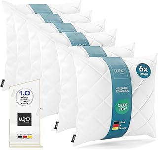 LILENO HOME 6er Set Kissenfüllung 50 x 50 cm - 95°C waschbares Innenkissen geeignet für Allergiker - Polyester Kisseninlet als Couchkissen, Sofa Kissen, Cocktailkissen und Kopfkissen