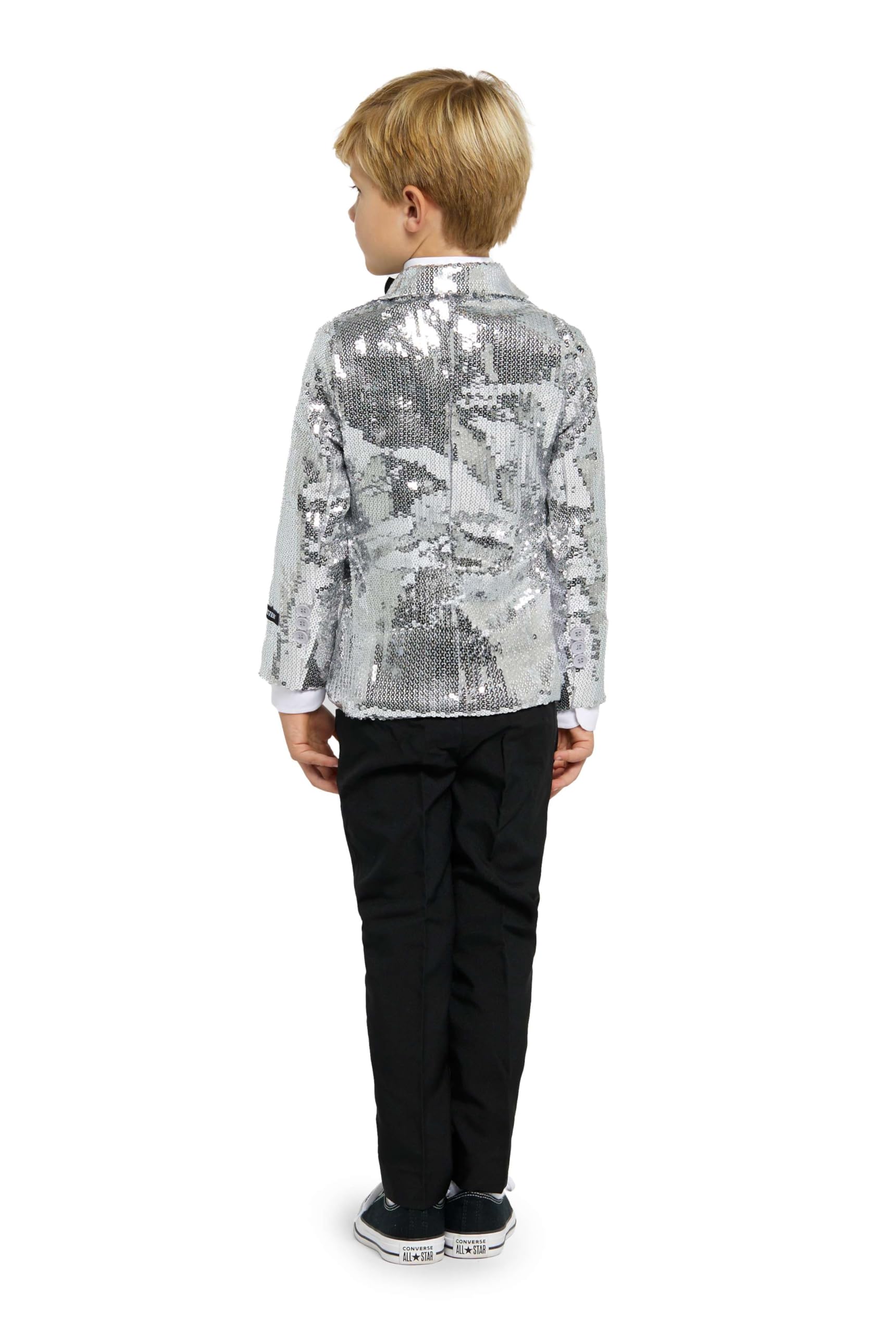 Suitmeister Blazer de lentejuelas para niños chaqueta de fiesta brillante ajuste delgado