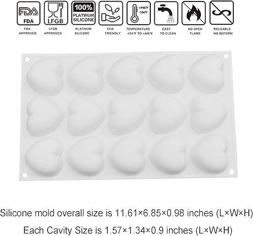 Vista 200 de OCPO KITCHEN Molde de silicona para hornear pasteles de mousse, dulces, pasteles, chocolate, magdalenas, gelatina, galletas, pudín, molde
