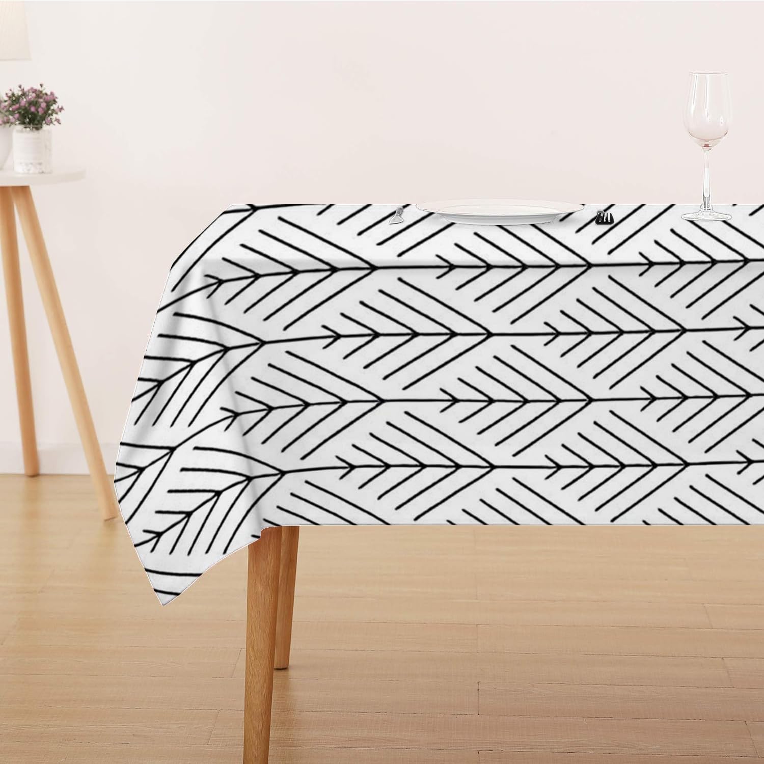 Tovaglia impermeabile, 140 x 220 cm, retro grigio giallo, facile da pulire, protezione per tavolo da pranzo e cucina, elegante biancheria da tavola