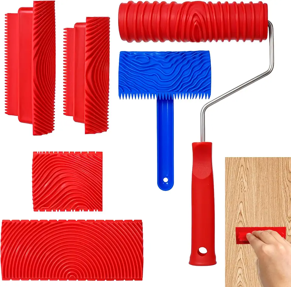 6-Piece Fake Grain Roller Set — 7-inch Wood Graining Tools