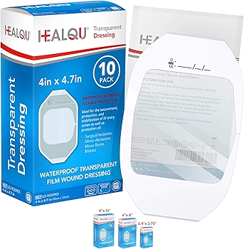 透明薄膜敷料防水创可贴，适用术后淋浴或IV保护，纹身护理贴片