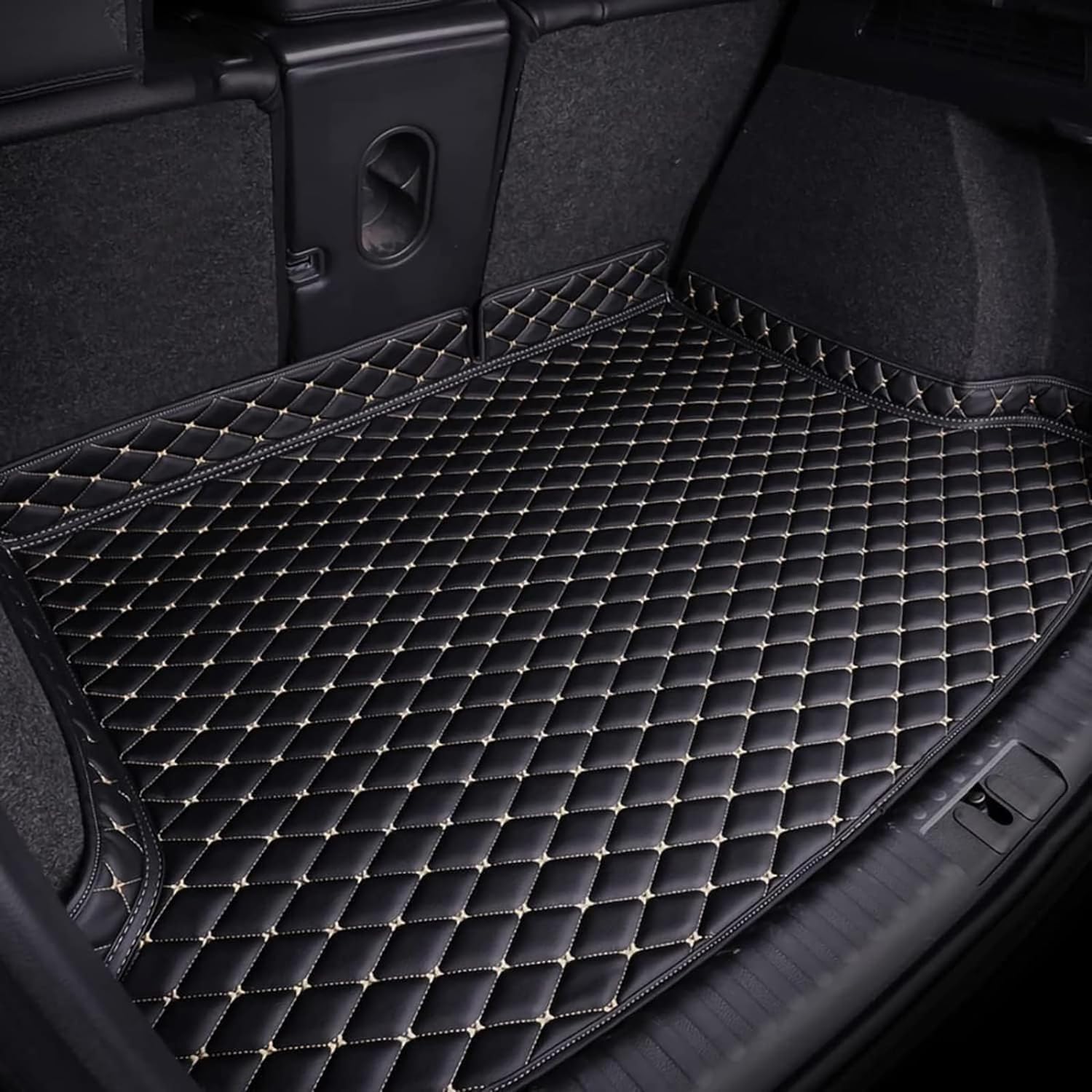 Car Boot Liner Mat,Compatible with Ford Foucs 2019-2023,Car Decoration,4-black-white