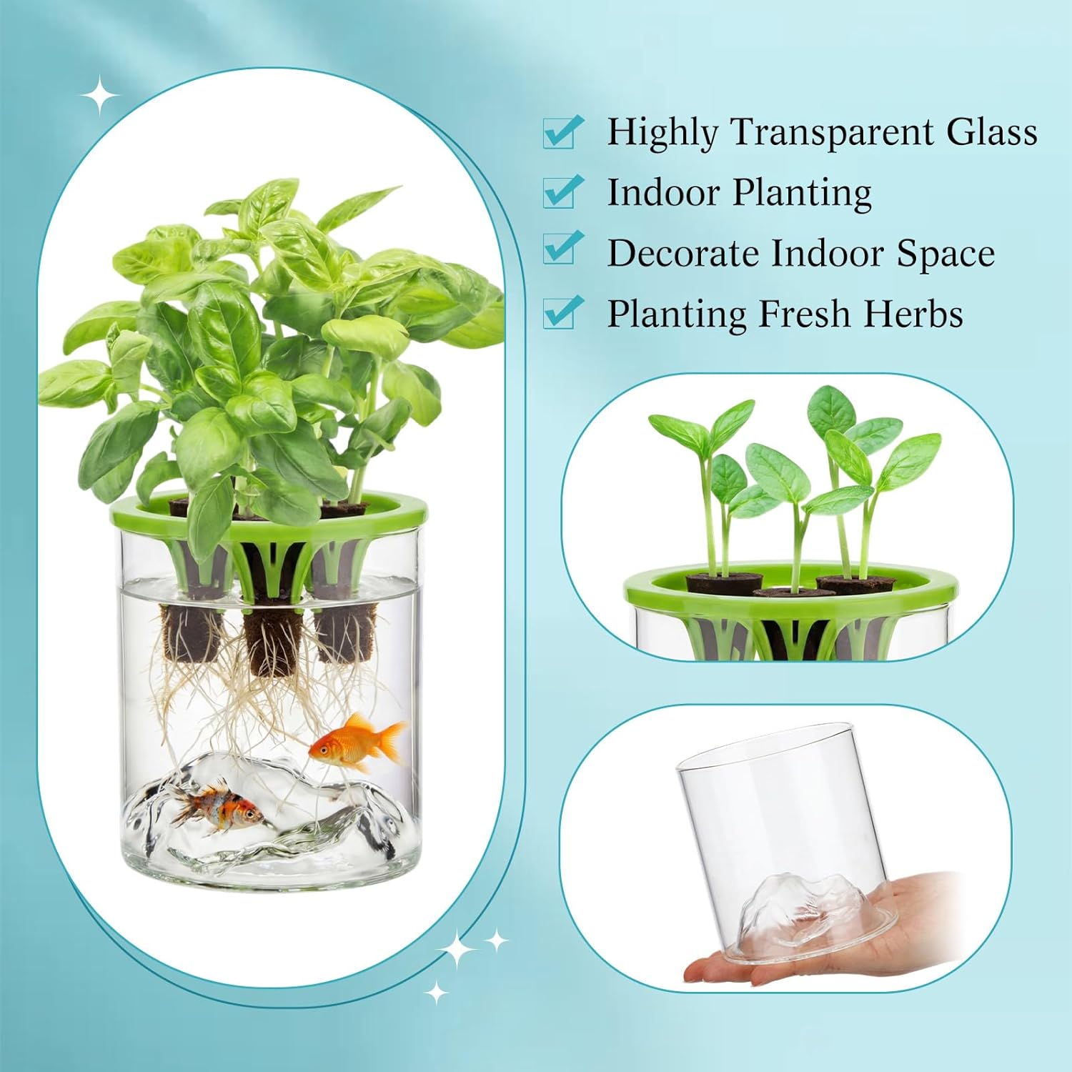 3 Sets Plant Propagation Station Vase Hydroponic Planter Pot Terrarium Glass Planter Kit Indoor Herb Garden Kit Christmas Birthday Gift for Women Parents Garden