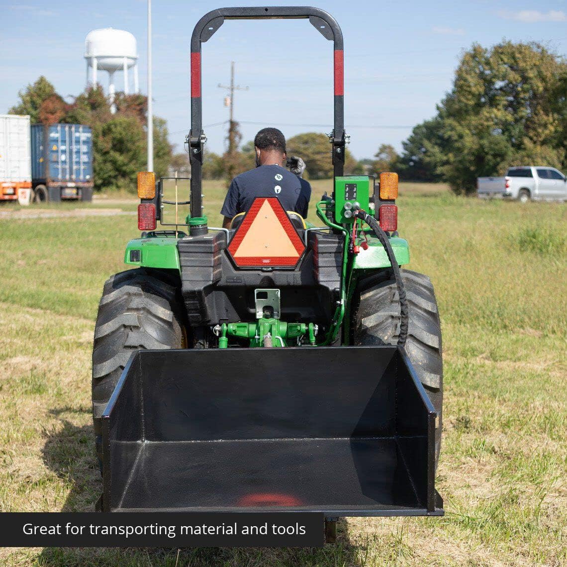 Titan Attachments 30 Cu. FT Quick Hitch Compatible Hydraulic Dump Box, Category 1, 3-Point, Landscaping Attachment : Patio, Lawn & Garden