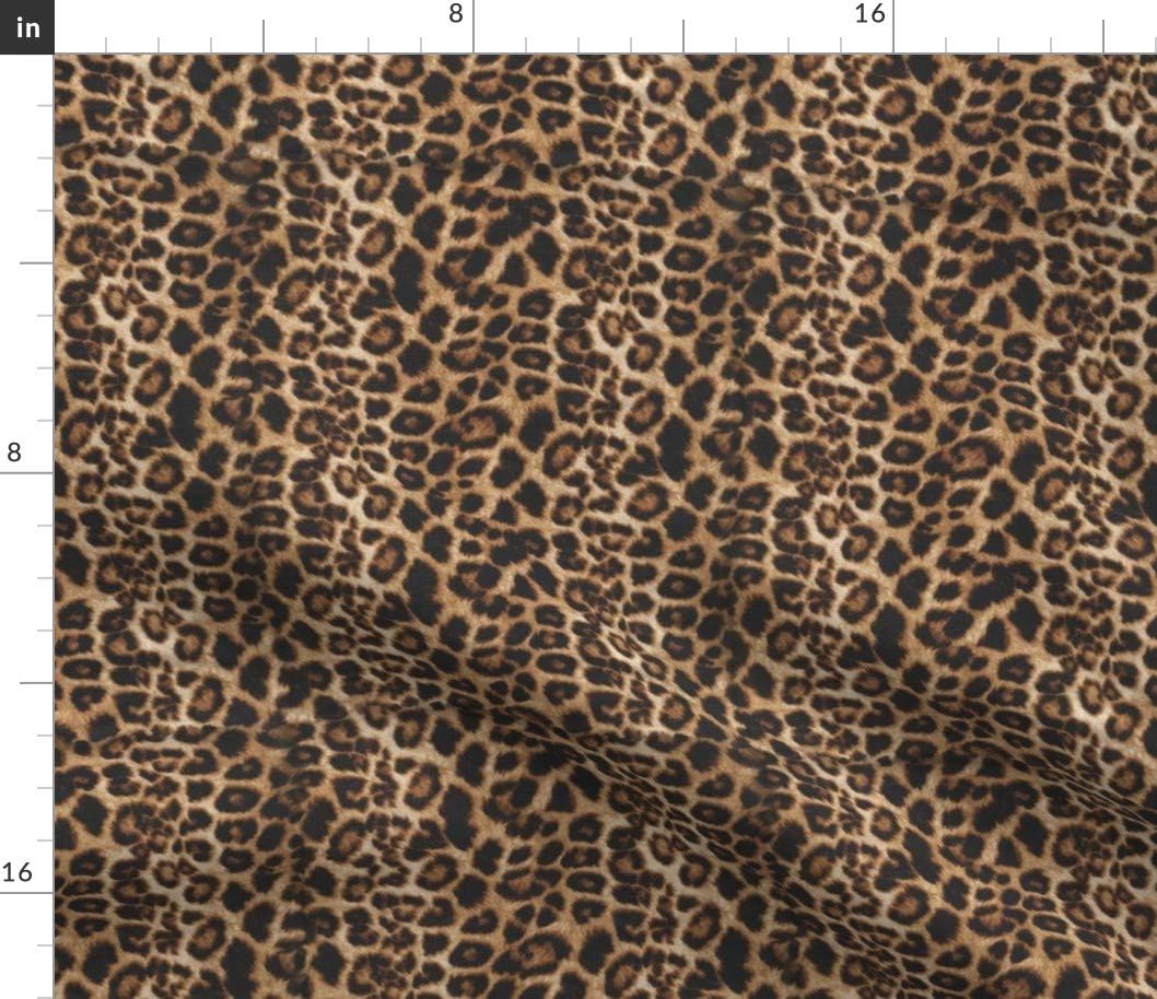 Spoonflower Fabric - Cheetah Leopard Brown Safari Animal Print Tan Realistic Africa Printed on Cotton Poplin Fabric by The Yard - Sewing Shirting Quilting Dresses Apparel Crafts