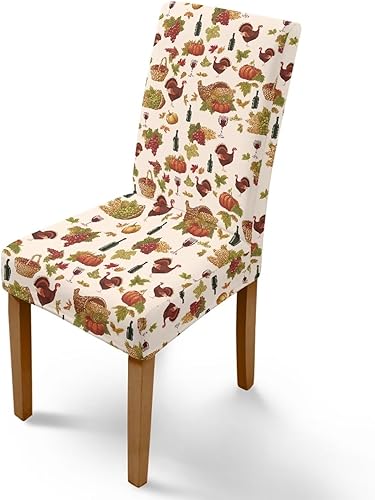 Miniatura 11 de Rnyleeg Fall Autumn Seat Covers for Dining Chairs Set of 4 Sunflower Themed Stretch Dining Chair Covers Soft Comfy Chair Slipcovers for Cocktail