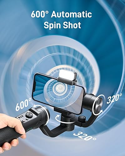 Miniatura 5 de hohem iSteady Mobile+ Kit estabilizador de cardán para teléfono inteligente, cardán de teléfono de 3 ejes con luz de relleno, modo ultra gran