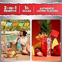 Vista 2 de Salud x Jarritos - Bebida energética 2 en 1 en polvo + concentración, ponche de frutas, cafeína orgánica, B6 + B12, teanina, paquetes de bebida