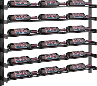 VintageView Evolution Wine Wall 30 3C Modern Label Forward Wine Rack (18 Bottles, Matte Black)