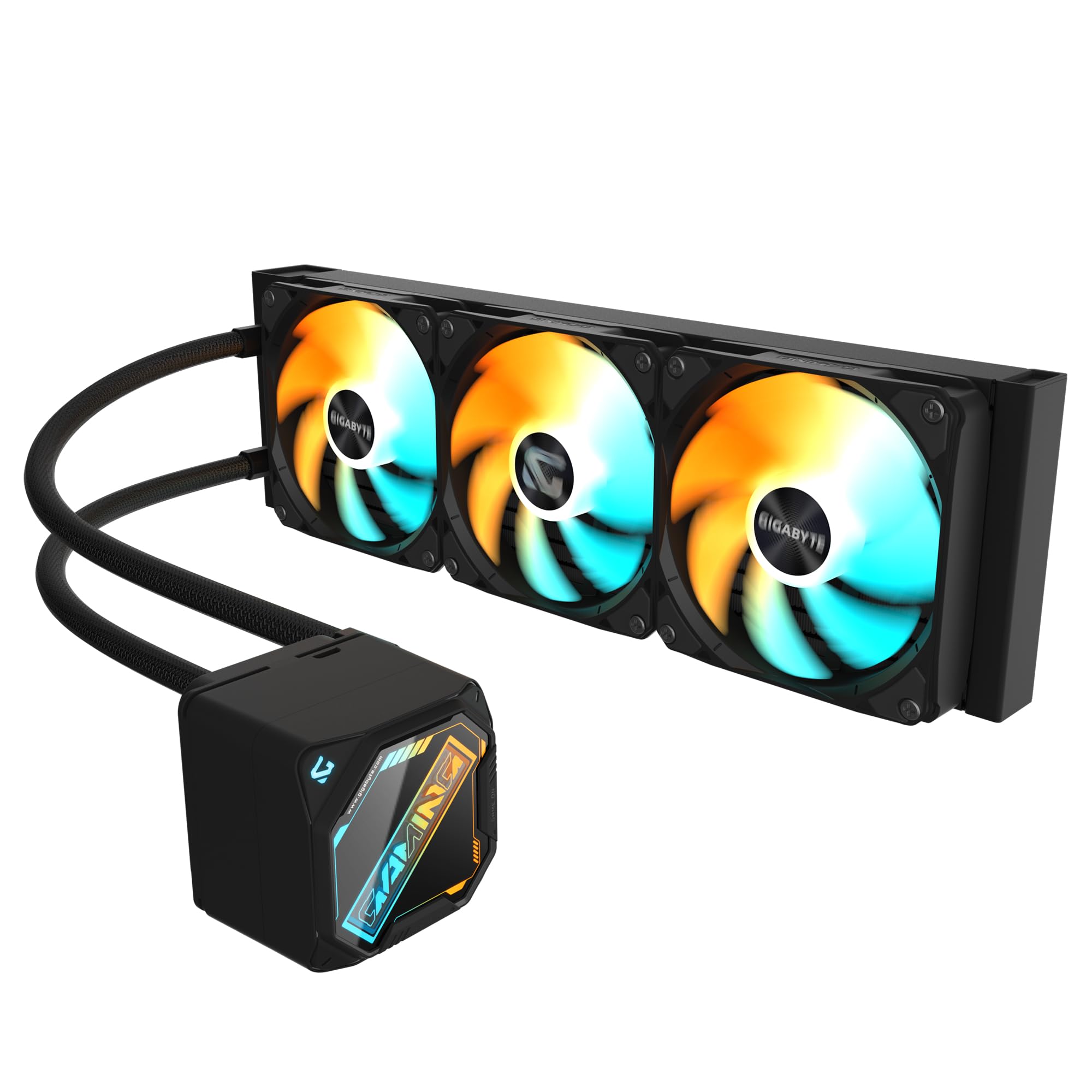 GIGABYTE GAMING 360 Raffreddamento Liquido per CPU - 3x120 mm Ventole ARGB, Meccanismo di bloccaggio a scorrimento, DAISY-CHAIN, Compatibile con Intel LGA 1851 e AMD AM5