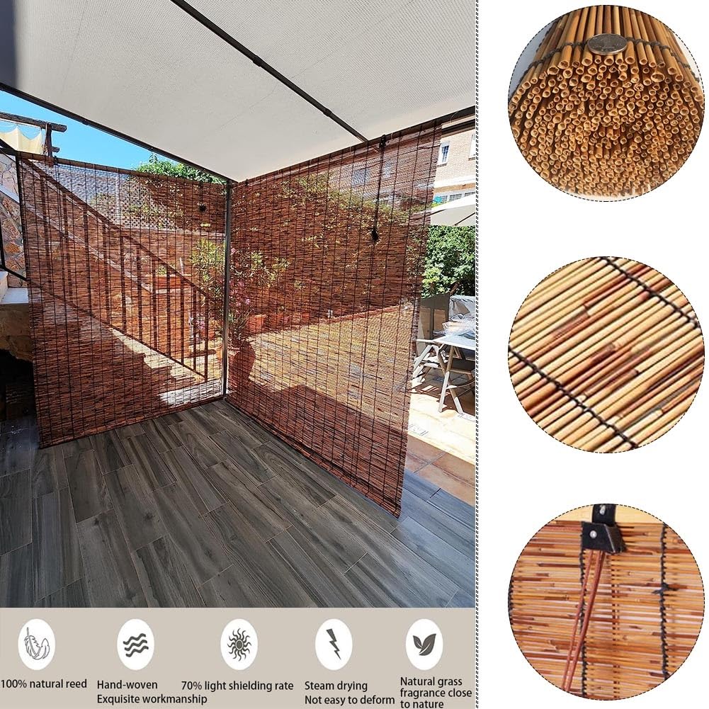 Amazon.de: Bambusrollo Wetterfest Bambus Rollos Outdoor Bambus Rollo  Sonnenschutz Jalousien Atmungsaktiv Bambus Raffrollo Fr Den Hofgarten  Balkon Innen- Und(Natural)