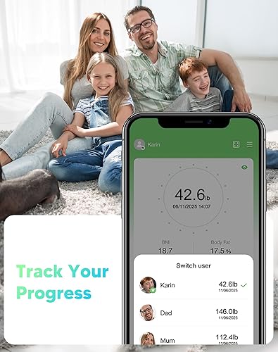 Miniatura 6 de arboleaf Báscula inteligente para peso corporal, báscula de grasa corporal con masa muscular IMC, pantalla LED 3 en 1, máquina de pesas precisa