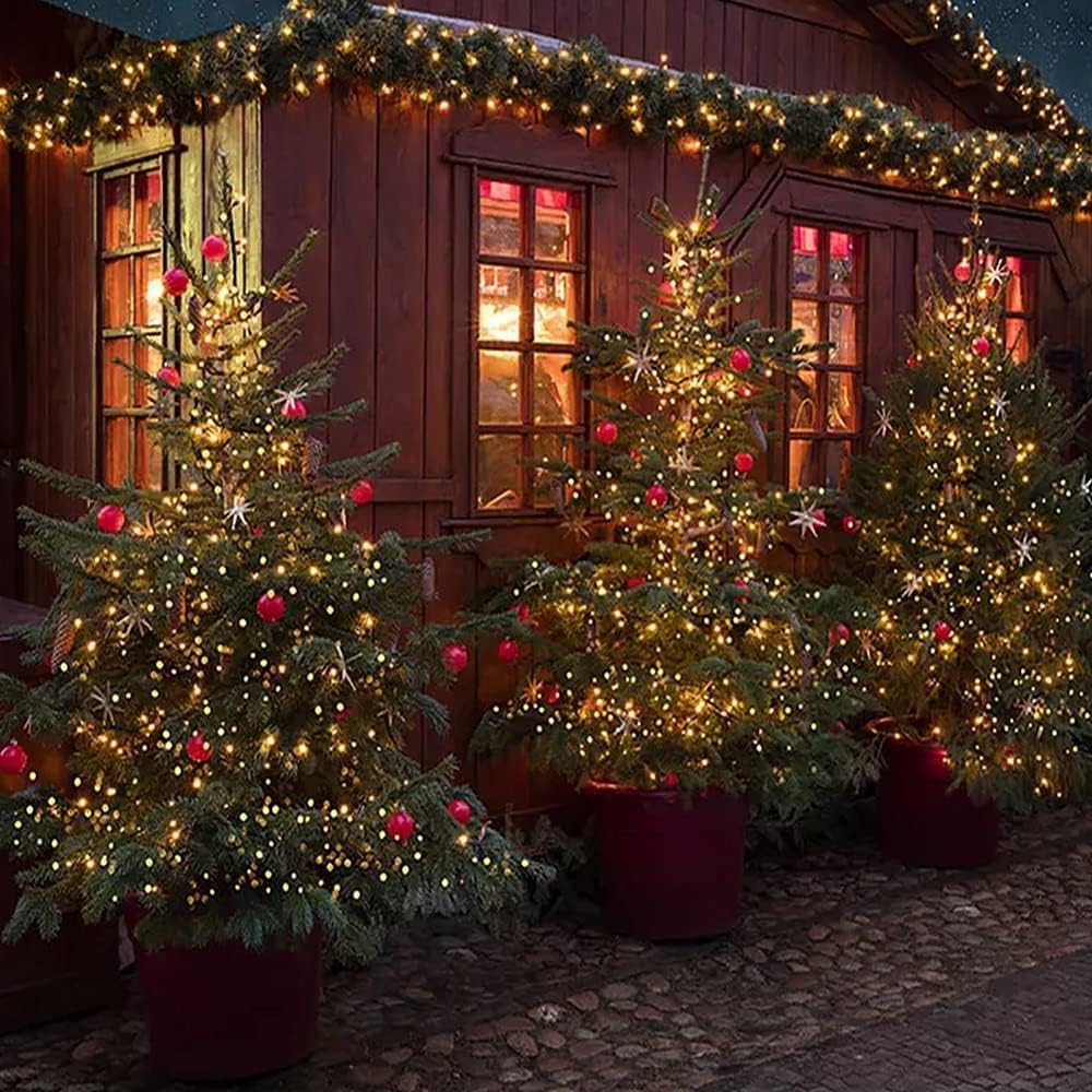 Bzavor Led Lichterkette Strom 105M 1000 LED mit Fernbedienung Timer Merkfunktion Steckdose IP65 Wasserdicht für Innen und Außen,Niederspannung,Led Lichterkette mit Stecker für Weihnachten Deko