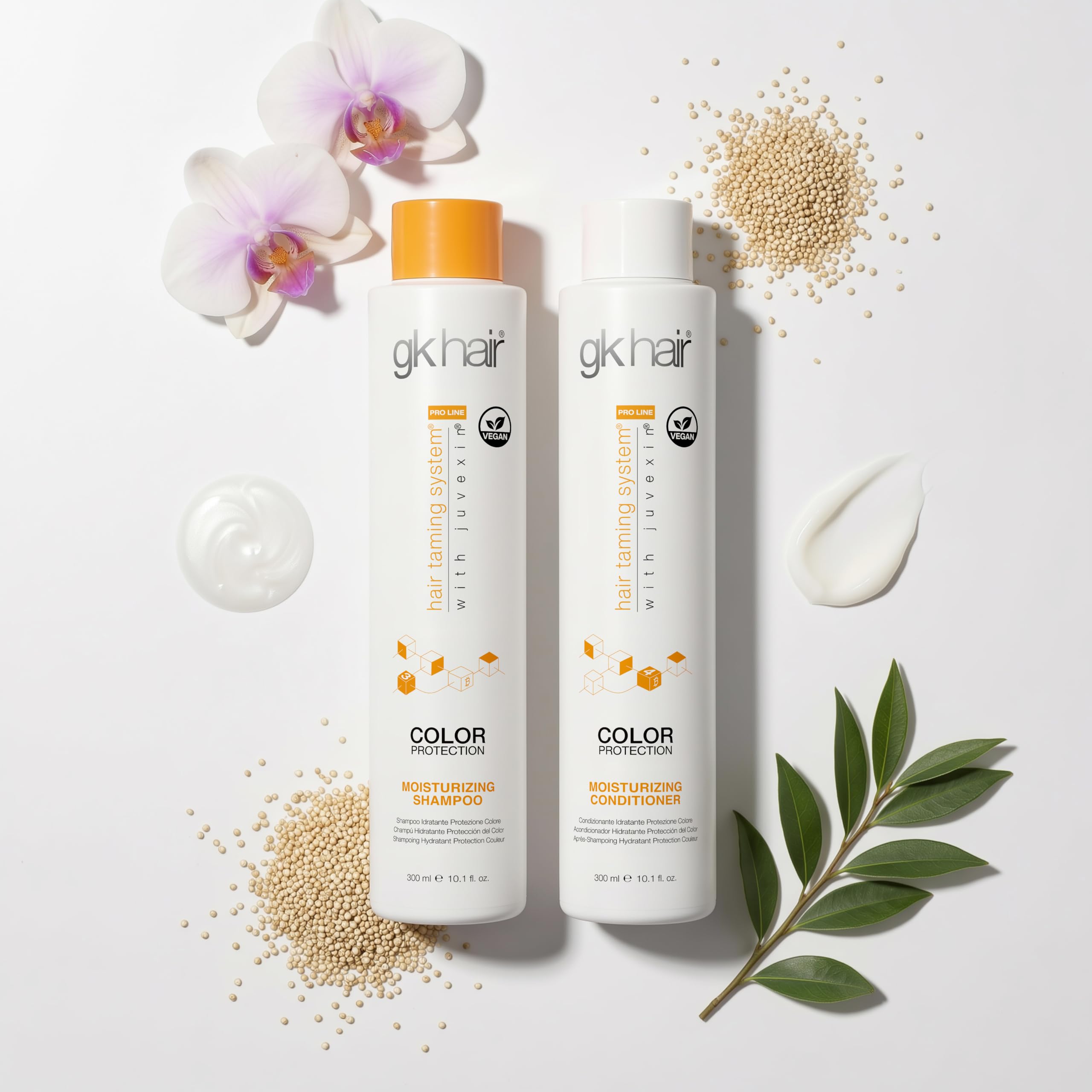 GK HAIR Szampon nawilżający i odżywka, bez siarczanów i parabenów, z olejkiem arganowym, 300 ml