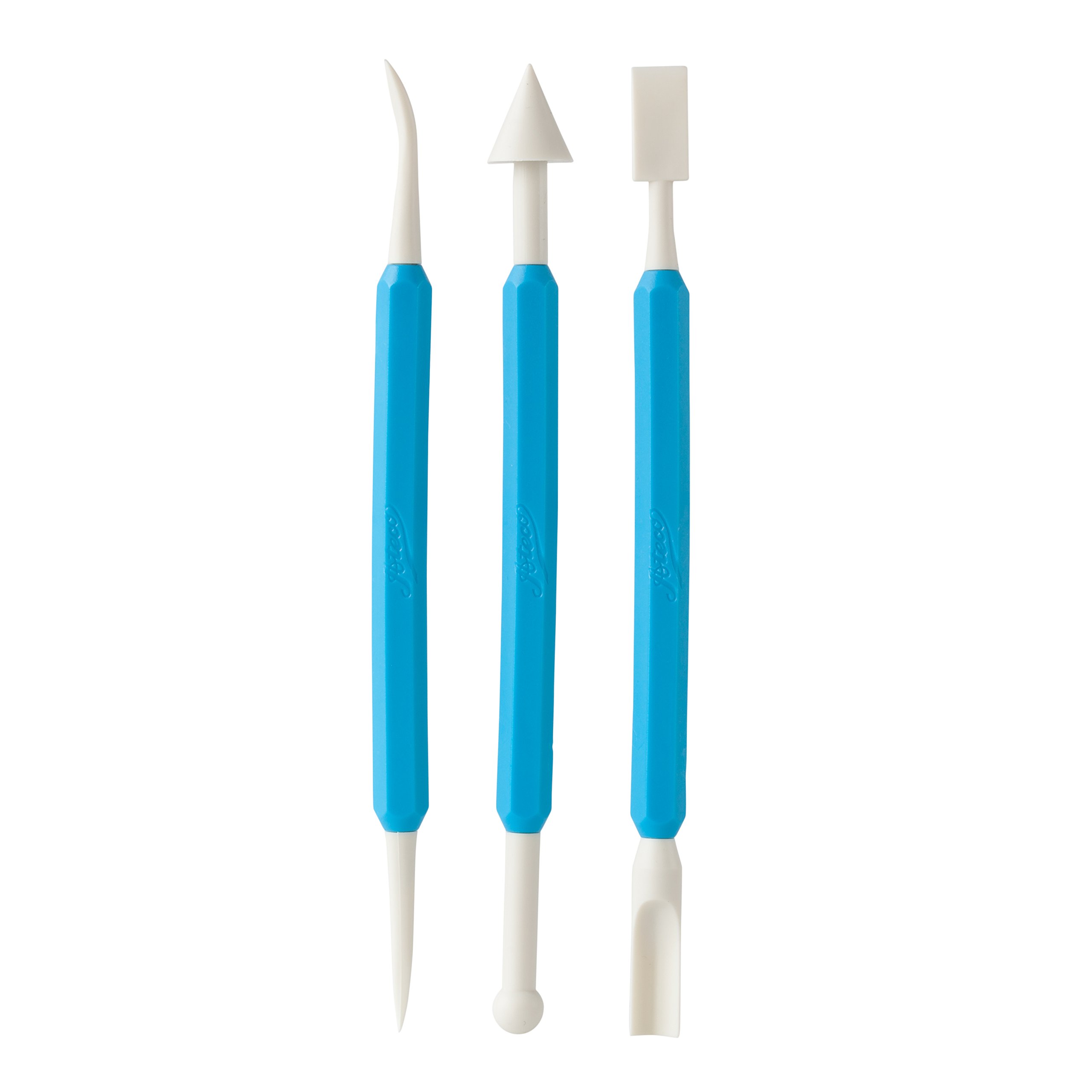 Ateco 4205 Fondant de doble extremo 3 piezas herramienta de escultura antiadherente, plástico